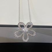 Fortok Classic Four Leaf Clover Sun Flower Necklace Gold Plated Rhinestone Charm  - 2