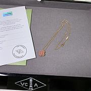 Fortok Van Cleef & Arpels Vintage Alhambra 18K Rose Gold Diamond Rhodonite Necklace  - 6