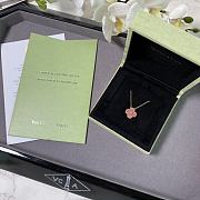 Fortok Van Cleef & Arpels Vintage Alhambra 18K Rose Gold Diamond Rhodonite Necklace  - 4