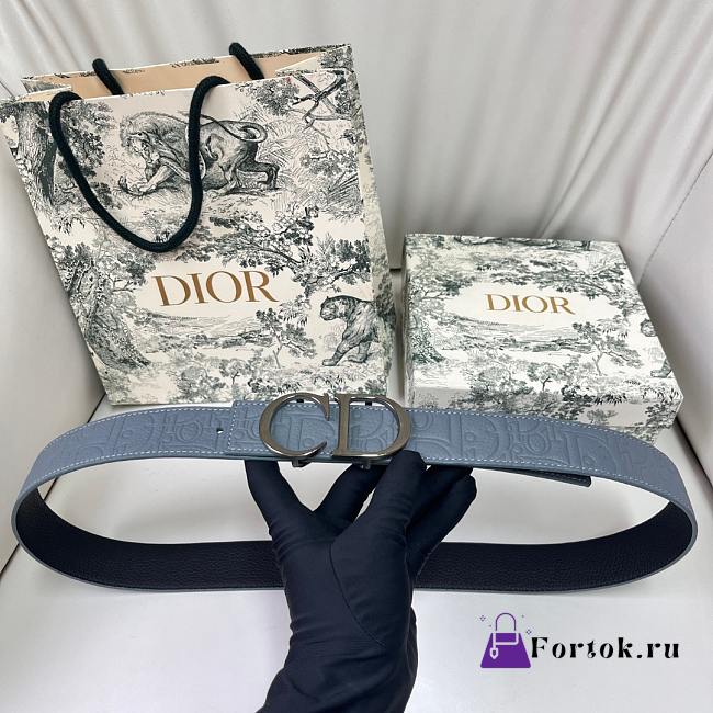Fortok DIOR REVERSIBLE BELT IN BLUE 34mm - 1