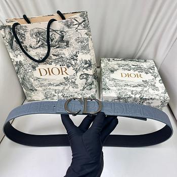 Fortok DIOR REVERSIBLE BELT IN BLUE 34mm