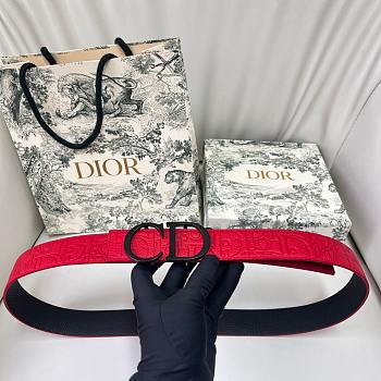 Fortok DIOR REVERSIBLE BELT IN RED 34mm