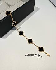 Fortok Van Cleef & Arpels Alhambra Onyx Gold Bracelet 18k Yellow   - 5