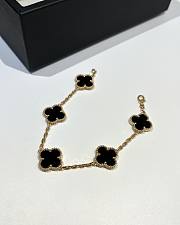 Fortok Van Cleef & Arpels Alhambra Onyx Gold Bracelet 18k Yellow   - 4