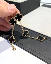 Fortok Van Cleef & Arpels Alhambra Onyx Gold Bracelet 18k Yellow   - 3