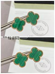 Fortok Van Cleef & Arpels Vintage Alhambra, Large Size Malachite Gold Earrings  - 3