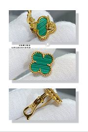 Fortok Van Cleef & Arpels Vintage Alhambra, Large Size Malachite Gold Earrings  - 2