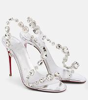 Fortok Louboutin Rosalie Jewel Silver Heels - 4