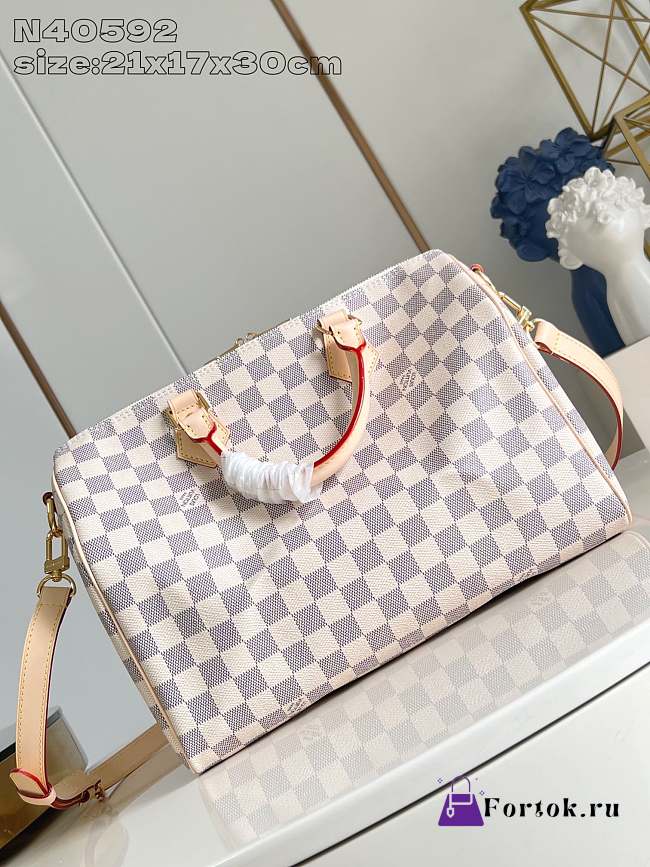 Fortok Louis Vuitton Speedy Bandoulière 30 Damier Azur Canvas 21 x 17 x 30 cm - 1