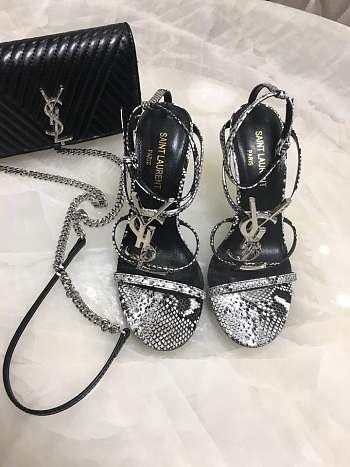 Fortok YSL Cassandra Heels With Python Leather Black