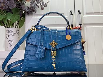 Fortok Louis Vuitton Rose Des Vents Blue Crocodile Leather 27*18*9 cm