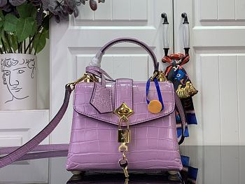 Fortok Louis Vuitton Rose des vents mini handbag Crocodile Leather Pink 19*15*9 cm