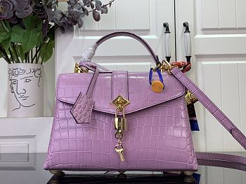 Fortok Louis Vuitton Rose Des Vents Pink Crocodile Leather 27*18*9 cm