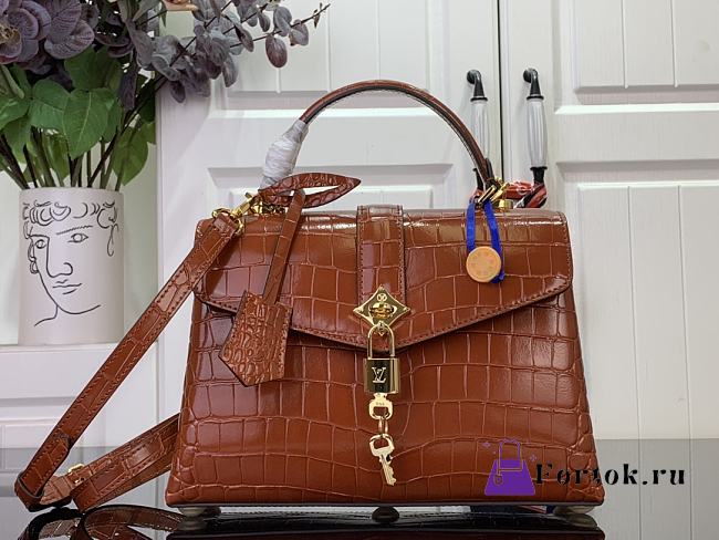 Fortok Louis Vuitton Rose Des Vents Brown Crocodile Leather 27*18*9 cm - 1