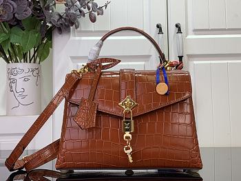 Fortok Louis Vuitton Rose Des Vents Brown Crocodile Leather 27*18*9 cm