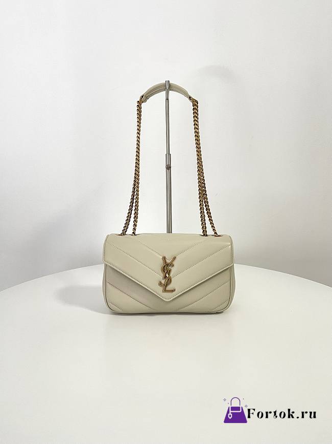 Fortok YSL Lou Lou Mini Bag White 24 x 14 x 6 cm - 1
