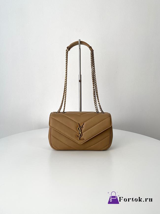 Fortok YSL Lou Lou Mini Bag Brown 02 24 x 14 x 6 cm - 1