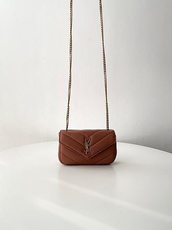 Fortok YSL Lou Lou Micro Bag Chocolate 20x12x5cm 