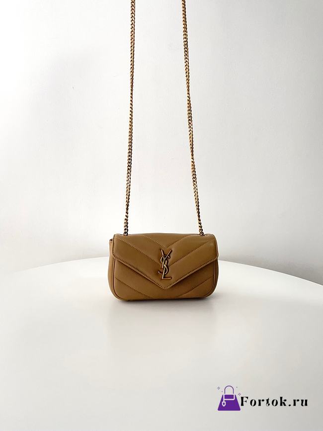 Fortok YSL Lou Lou Micro Bag Brown 20x12x5cm  - 1