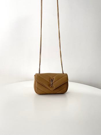 Fortok YSL Lou Lou Micro Bag Brown 20x12x5cm 