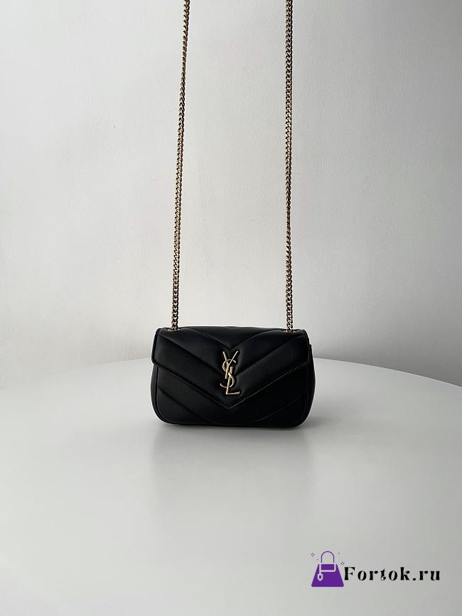 Fortok YSL Lou Lou Micro Bag Black 20x12x5cm  - 1
