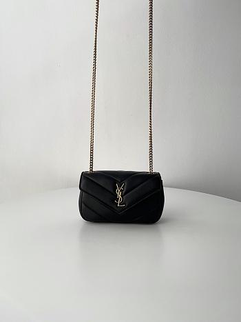 Fortok YSL Lou Lou Micro Bag Black 20x12x5cm 