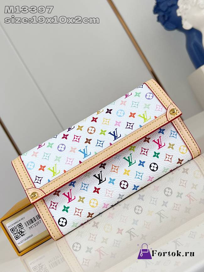 Fortok Louis Vuitton Monogram Takashi Murakami White Multicolor Wallet 19 x 10 x 2 cm - 1