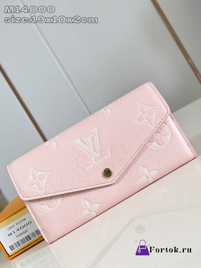 Fortok Louis Vuitton Sarah Wallet Pink 19 x 10 x 2 cm - 1