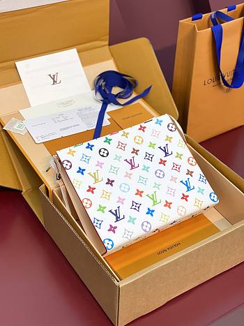 Fortok Louis Vuitton x Takashi Murakami Pouch White 20 x 5.5 x 25 cm