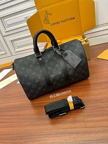 Fortok Louis Vuitton Keepall Bandoulière Black 34x21x12CM