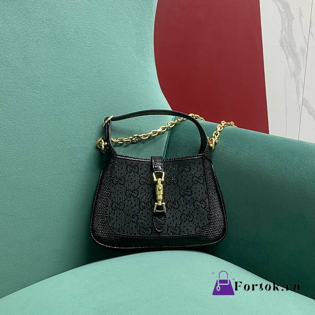 Fortok Gucci Jackie Full Black 13x 19 3cm - 1