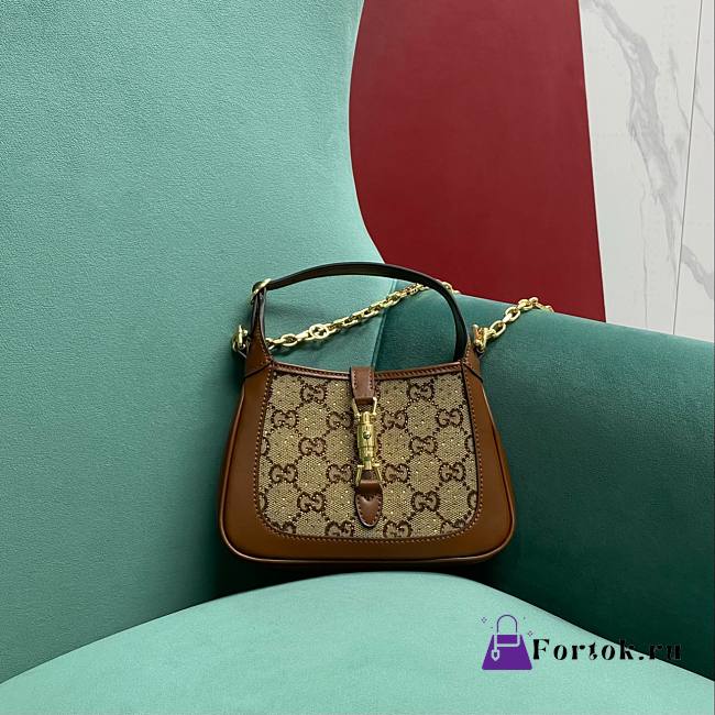 Fortok Gucci Jackie Black Brown 13x 19 3cm - 1