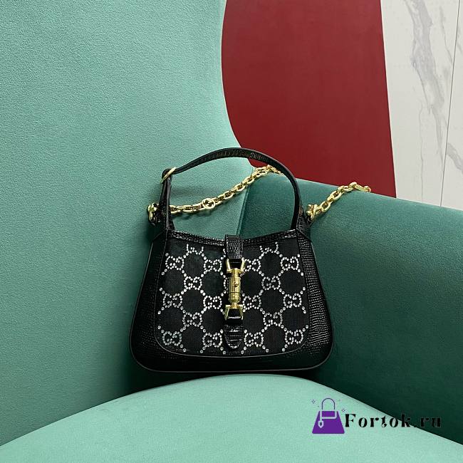 Fortok Gucci Jackie GG Black 13x 19 3cm - 1