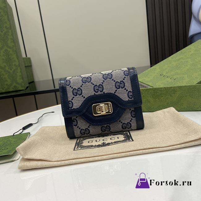 Fortok Gucci Luce Mini Wallet Blue 12 x 11 x 3 cm - 1