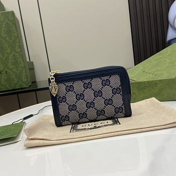 Fortok GG Emblem zip card case Blue 13 x 9 x 3 cm
