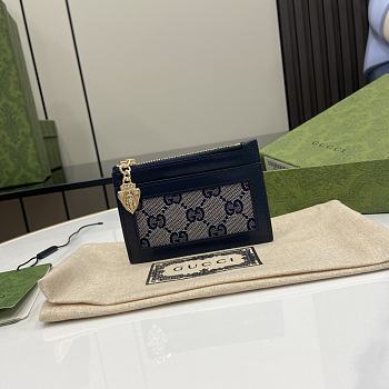 Fortok Gucci Luce Card Case Blue 11.5 x 7.5 x 1.5 cm