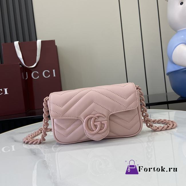 Fortok Gucci Marmont Full Pink 16.5 x 10.2 x 5.1 cm - 1