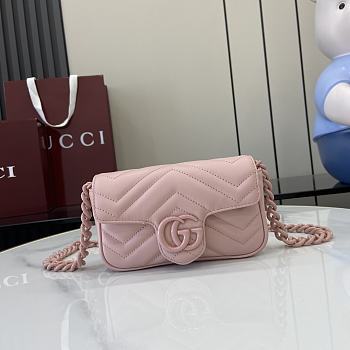 Fortok Gucci Marmont Full Pink 16.5 x 10.2 x 5.1 cm