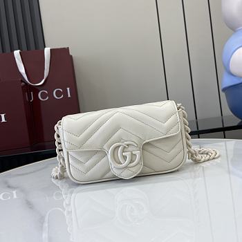 Fortok Gucci Marmont Full White 16.5 x 10.2 x 5.1 cm