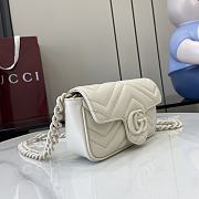 Fortok Gucci Marmont Full White 16.5 x 10.2 x 5.1 cm - 5