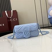 Fortok Gucci Marmont Full Blue 16.5 x 10.2 x 5.1 cm - 1