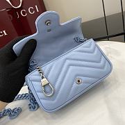 Fortok Gucci Marmont Full Blue 16.5 x 10.2 x 5.1 cm - 5