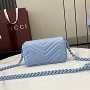 Fortok Gucci Marmont Full Blue 16.5 x 10.2 x 5.1 cm - 4