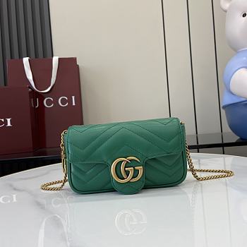 Fortok Gucci Marmont Heart Green 16.5 x 10 x 4.5 cm