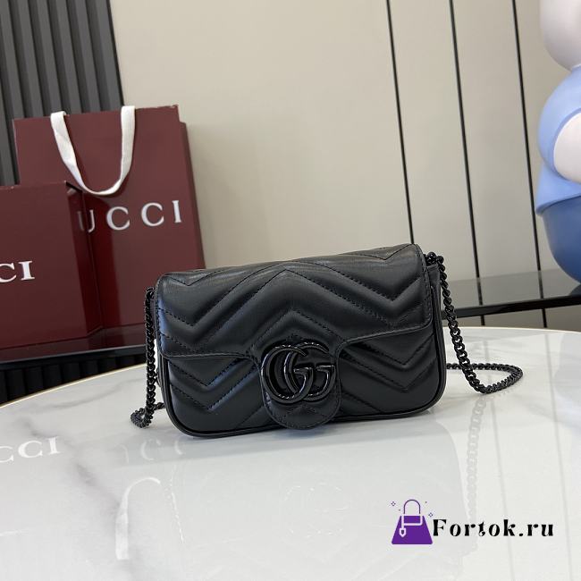 Fortok Gucci Marmont Black 16.5 x 10 x 4.5 cm - 1