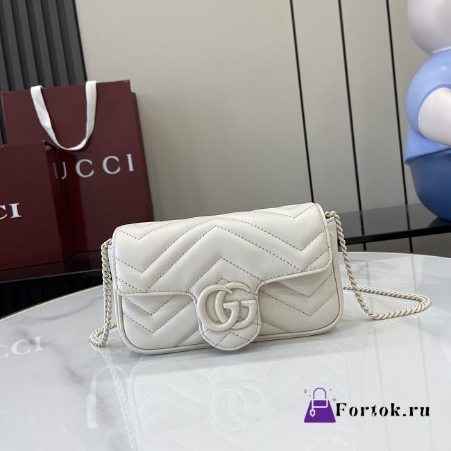 Fortok Gucci Marmont White 16.5 x 10 x 4.5 cm - 1