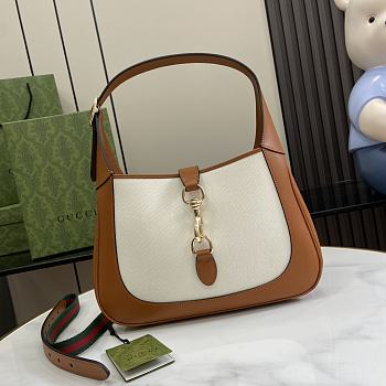 Fortok Gucci Jackie Full White Brown 27.5 x 19 x 4 cm