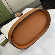 Fortok Gucci Mini Bucket White Brown 18.5 x 20.5 x 12.5  cm - 6
