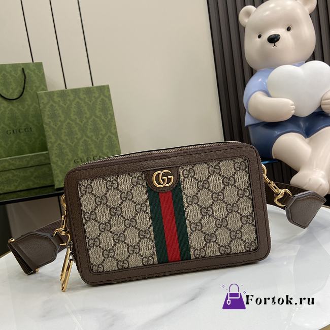 Fortok Ophidia small crossbody bag with Web Brown 23 x 14.5 x 6cm - 1