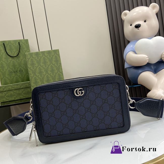 Fortok Ophidia small crossbody bag with Web Navy Blue 23 x 14.5 x 6cm - 1